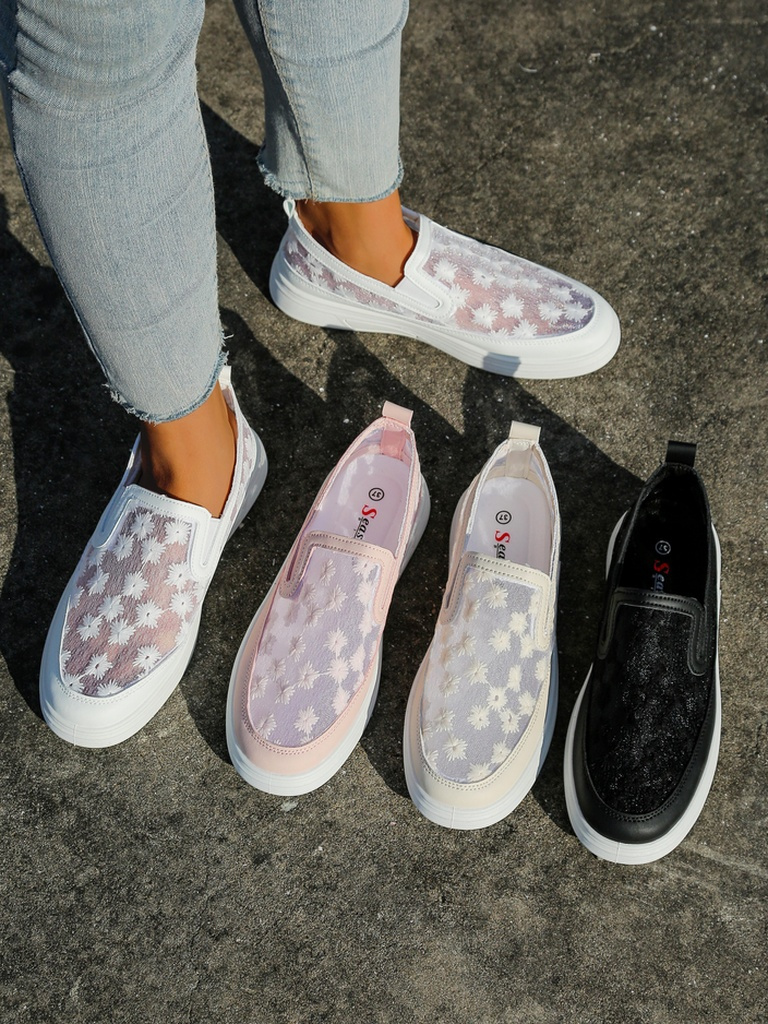 Resti Women&#039;s mesh loafers with flowers Emzos