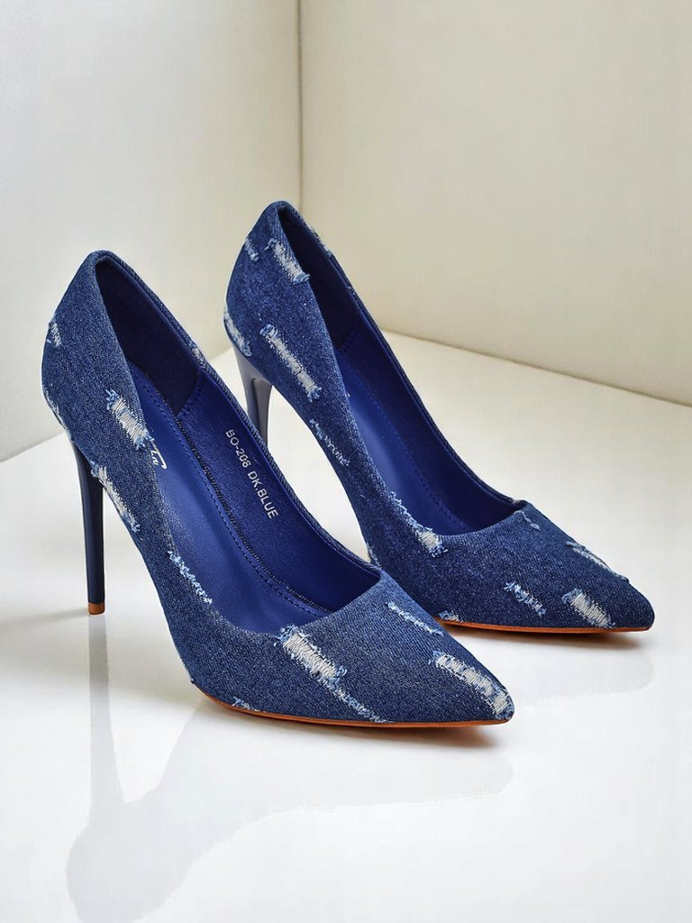 Resti Royal Fashion Women&#039;s Denim Chic Stiletto Pumps