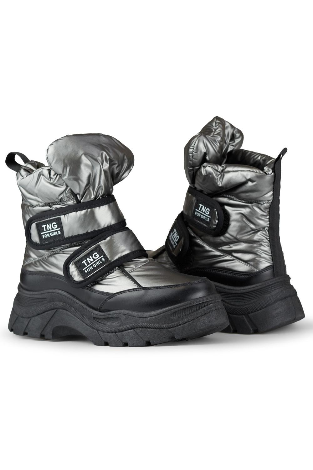 primohurt Połyskujące ciepłe śniegowce damskie na rzep