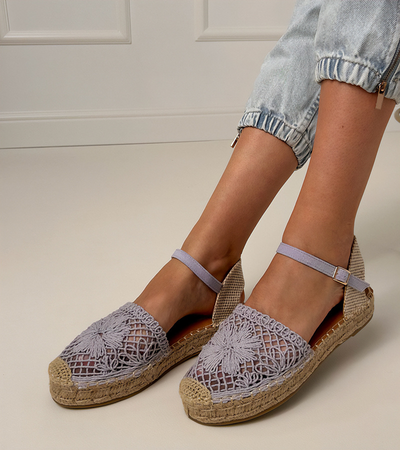 Gemre Sandale espadrile violet perforate Santos