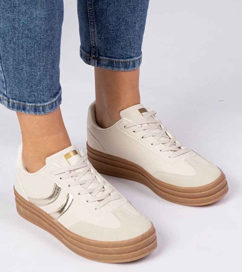 Gemre Adidași bej damă cu detalii aurii Melly