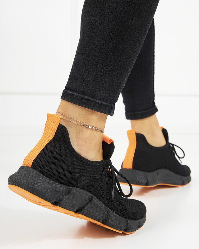 Resti Black and orange women&#039;s sports shoes Bommgi - Footwear