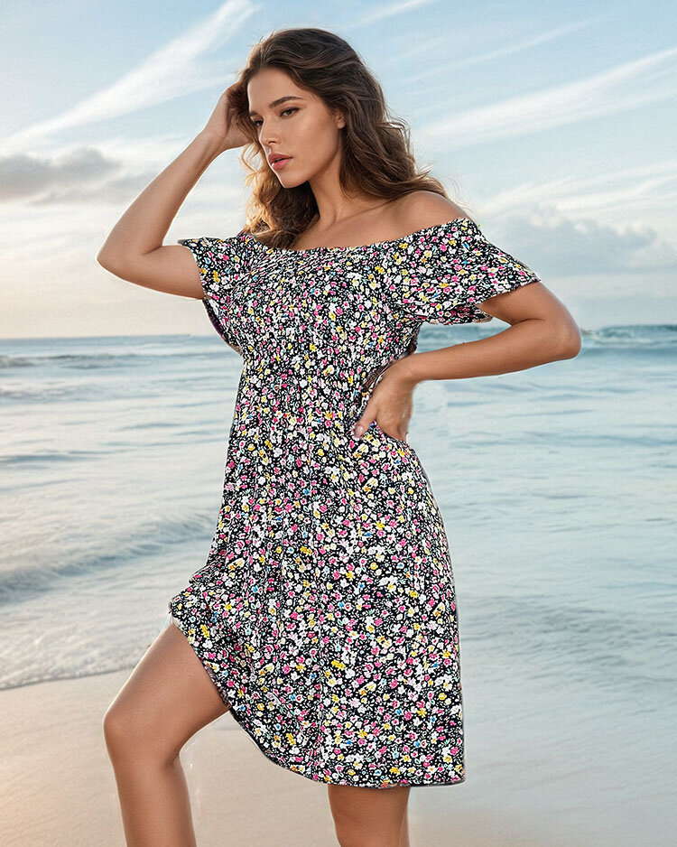 Resti Womens mini ala hiszpanka dress