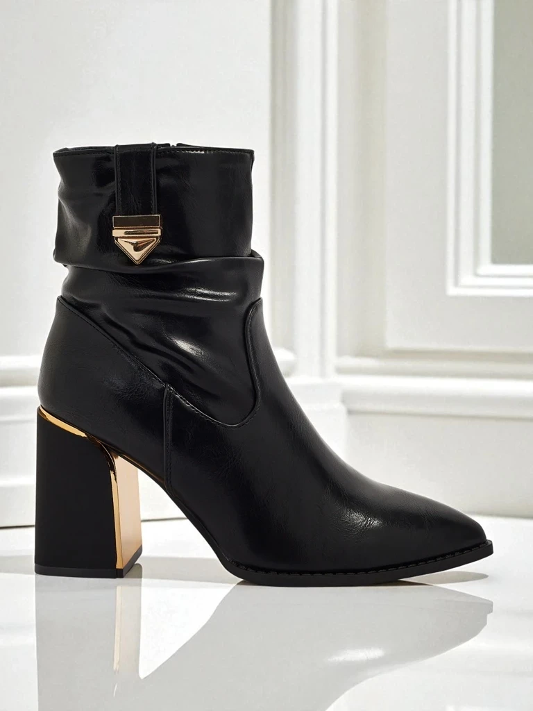 Resti Women's Eco-Leather Heeled Ankle Boots AshenPurl