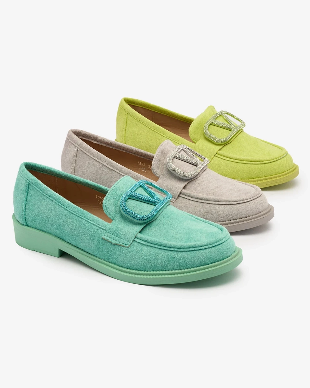 Resti Women&#039;s lime green moccasins with ornament Fogras