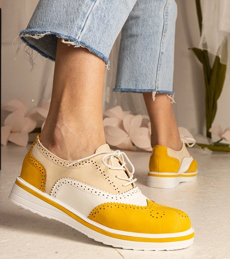 Gemre Pantofi oxford clasici galbeni Toddi