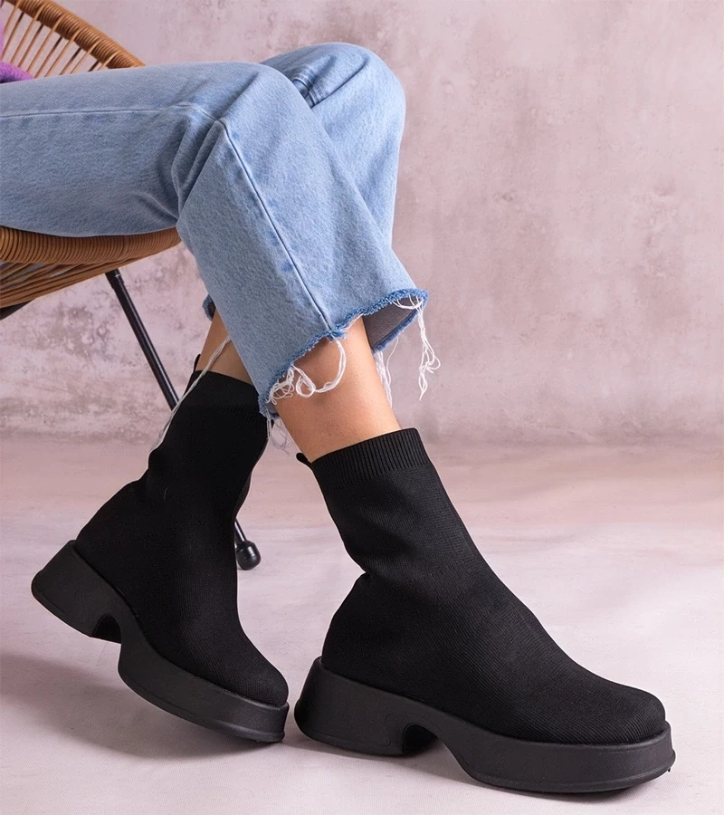 Gemre Botine negre cu guler elastic Evel