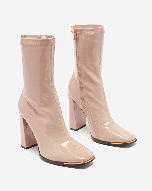 Resti Light pink women&#039;s lacquered boots on the Rekila post - Footwear