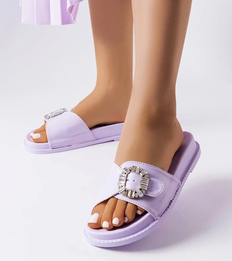 marka niezdefiniowana Șlapi mov înfrumusețați cu zirconii Griegsvei