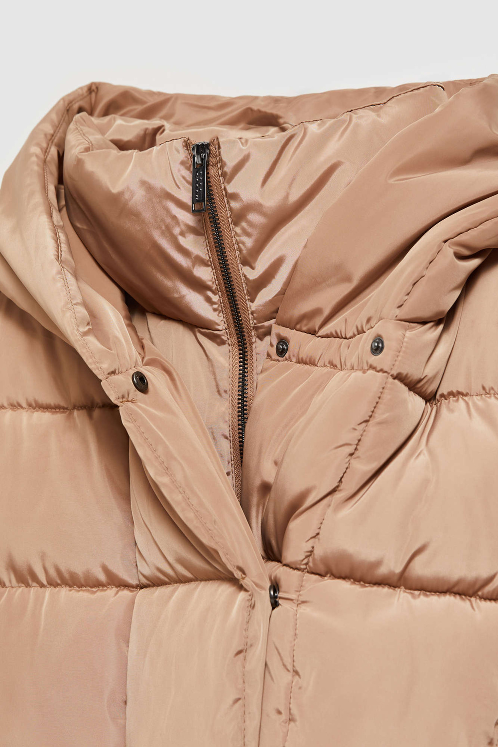 Marisse Quilted Jacket With Hood, Dark Beige
