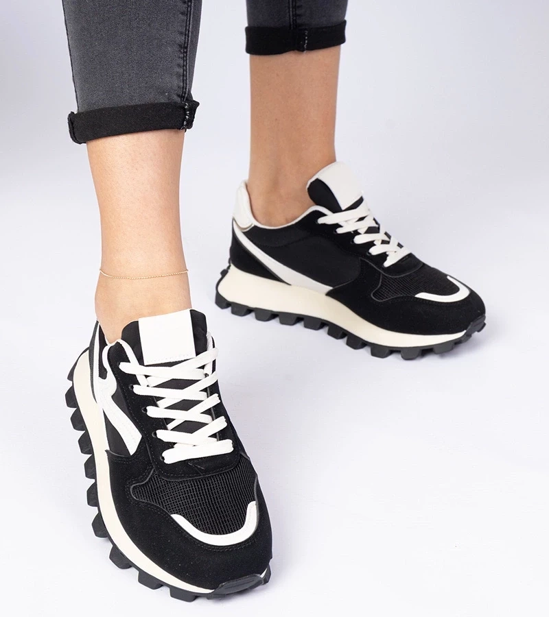 marka niezdefiniowana Black sporty women's sneakers Melinda