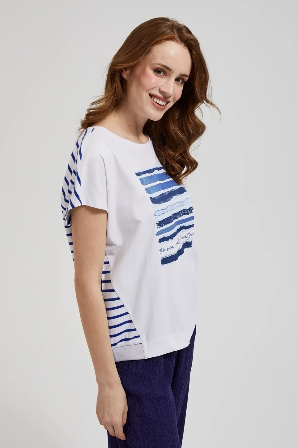 Women's T-shirt with MOODO print - white