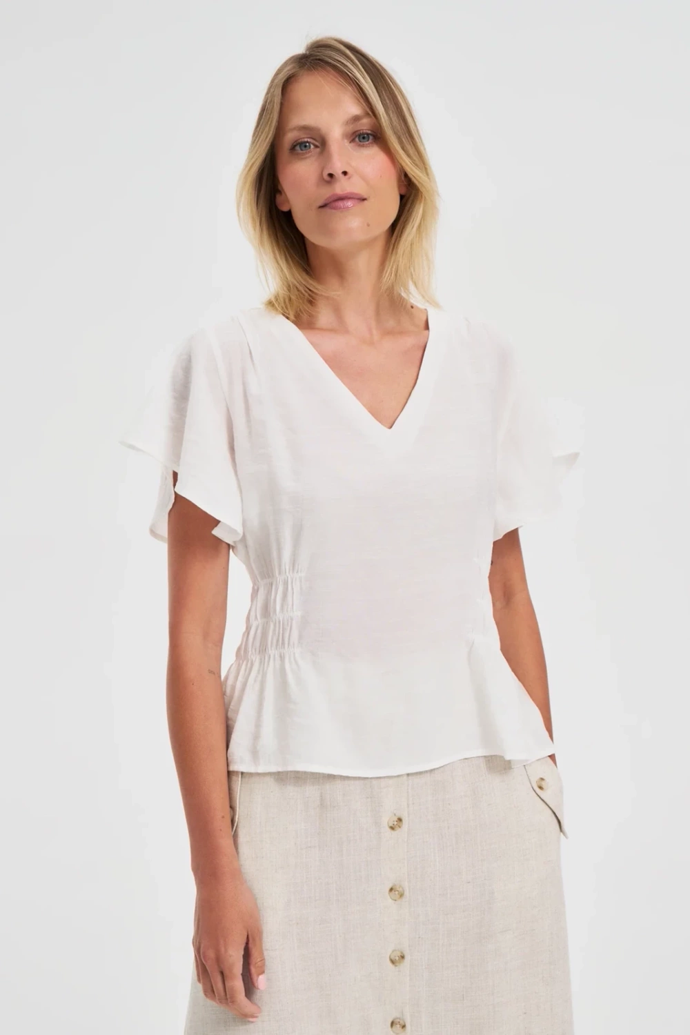 Marisse Fitted White Shirt