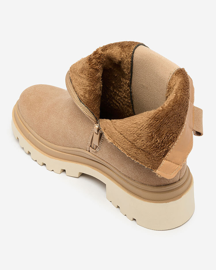 Resti Beige women&#039;s boots with decorative strap Doasa