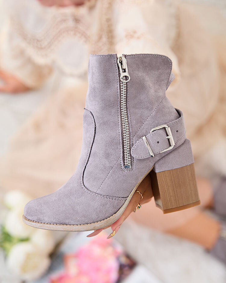 Resti Grey eco-suede women&#039;s high stiletto boots Acimra