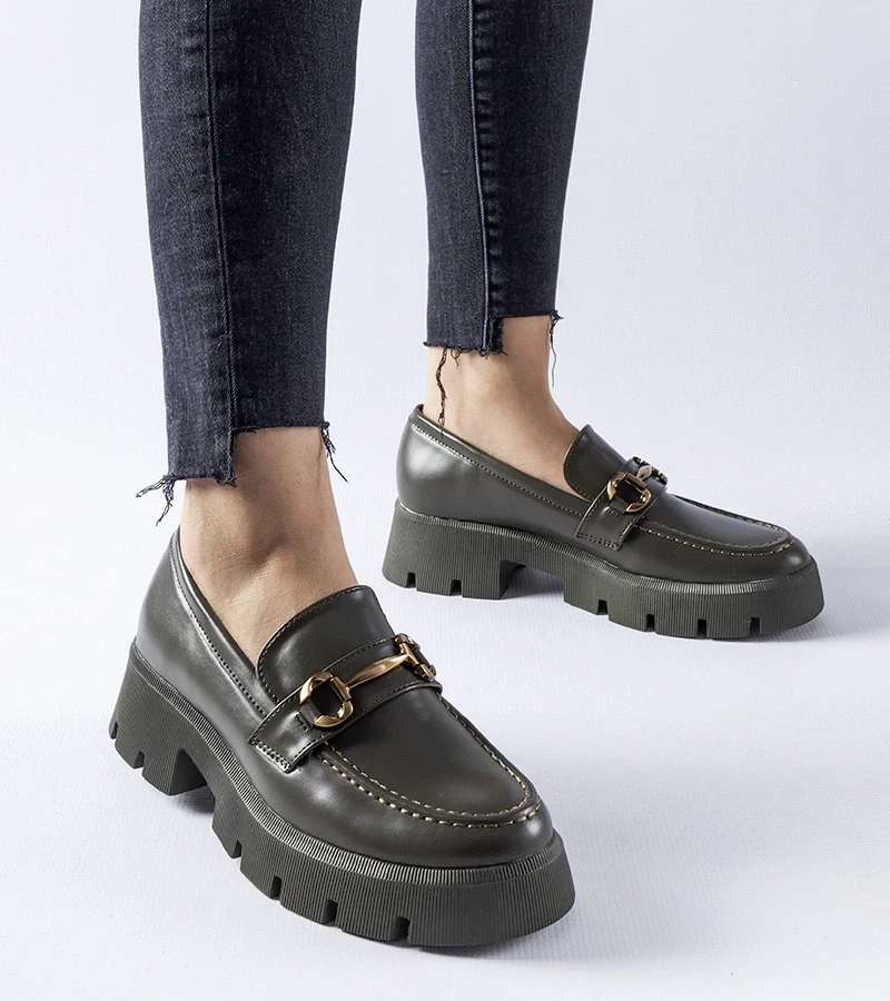 Gemre Mocasini verzi cu cataramă Cerzeto