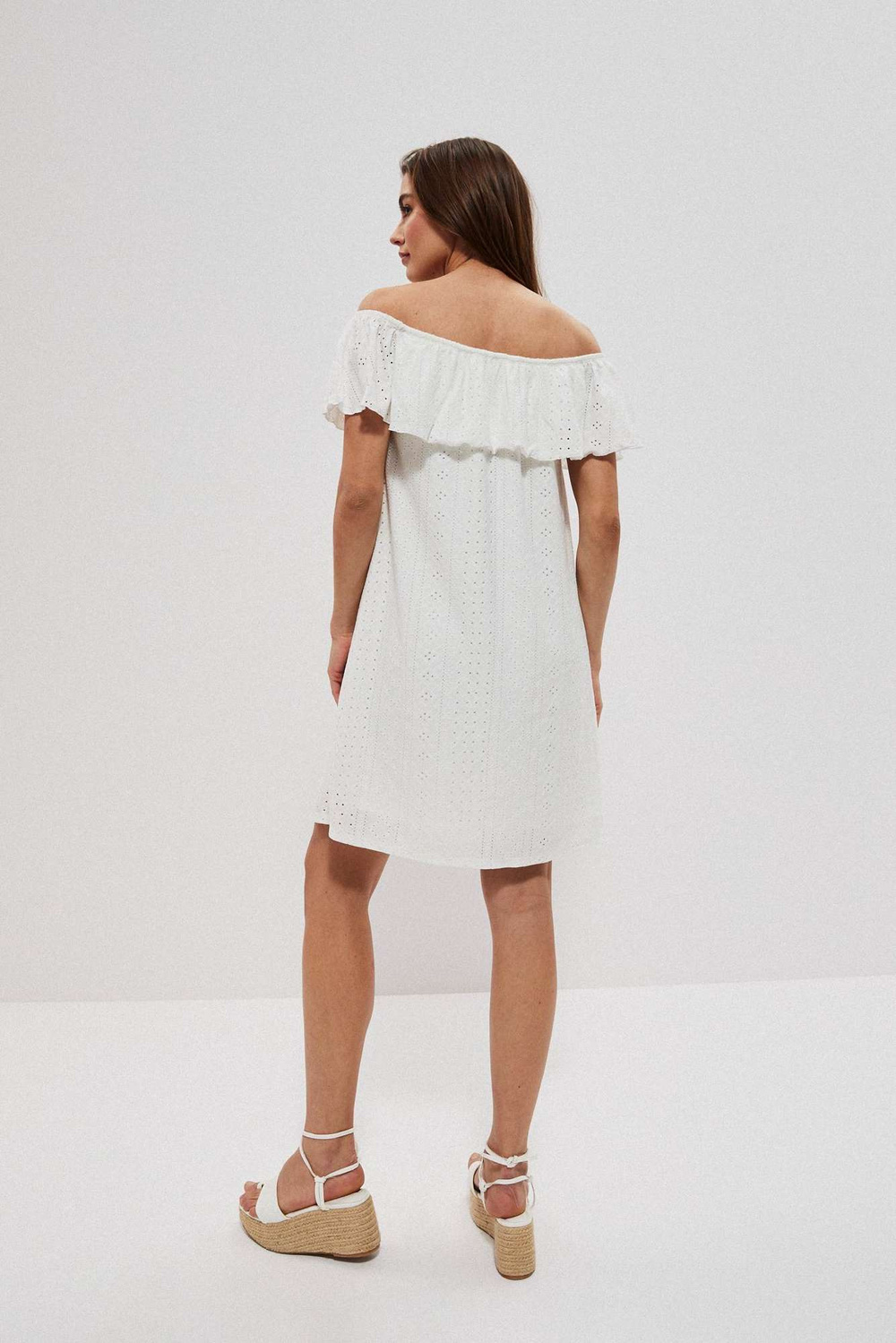 Marisse Openwork Dress With Bare Shoulders L-Su-3748 Off White
