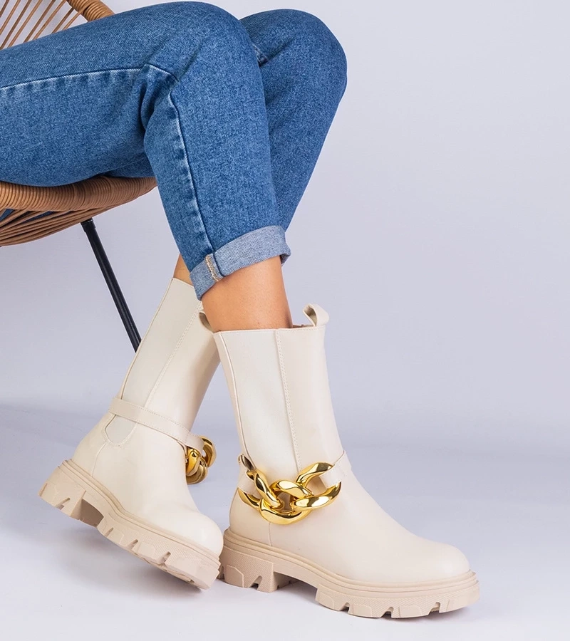 marka niezdefiniowana Black cowboy boots on the block heel Abigail