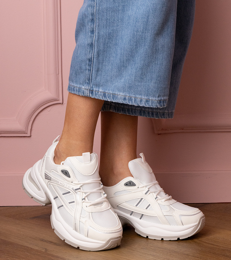 Gemre Adidași sport albi cu talpă masivă Manora