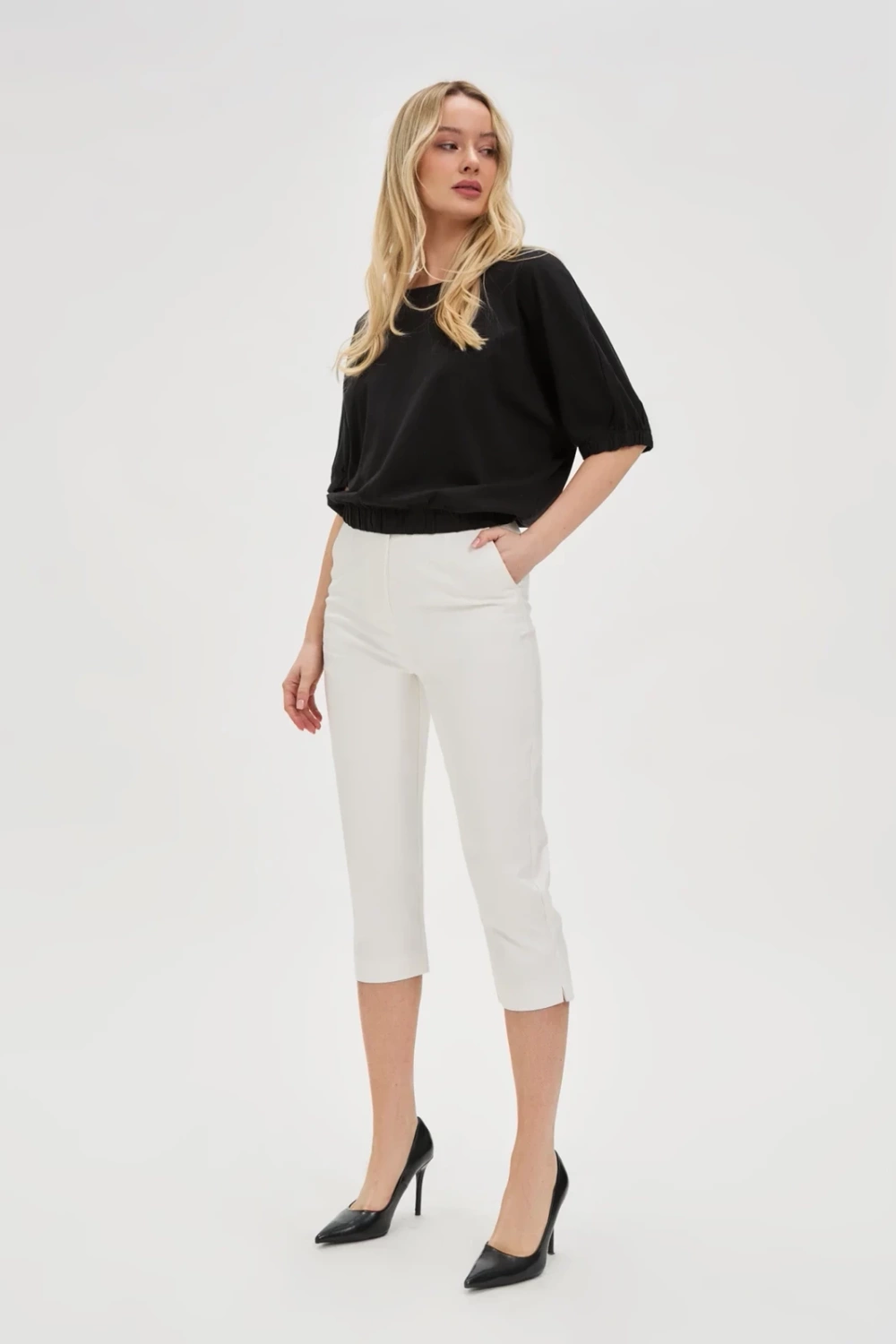 Marisse Women's Trousers L-Sp-4615 Off White