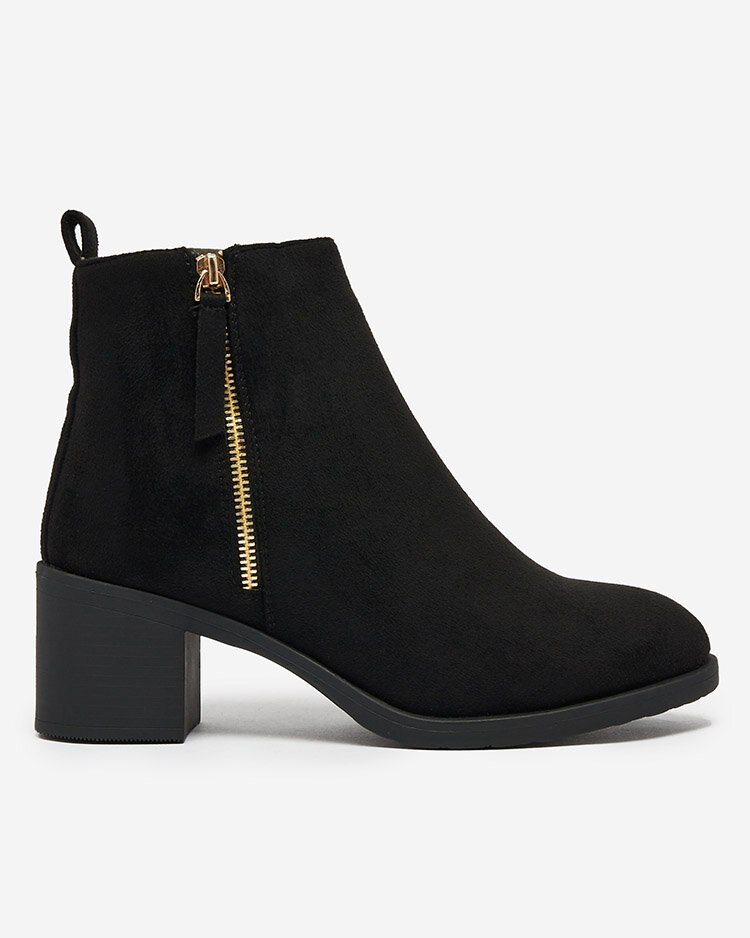 Resti Black eco suede women&#039;s low stiletto boots Rejerry