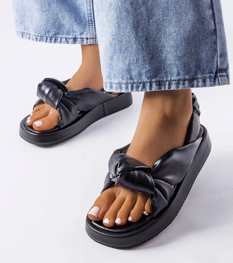 marka niezdefiniowana Clarice flip-flops negri pe platforme