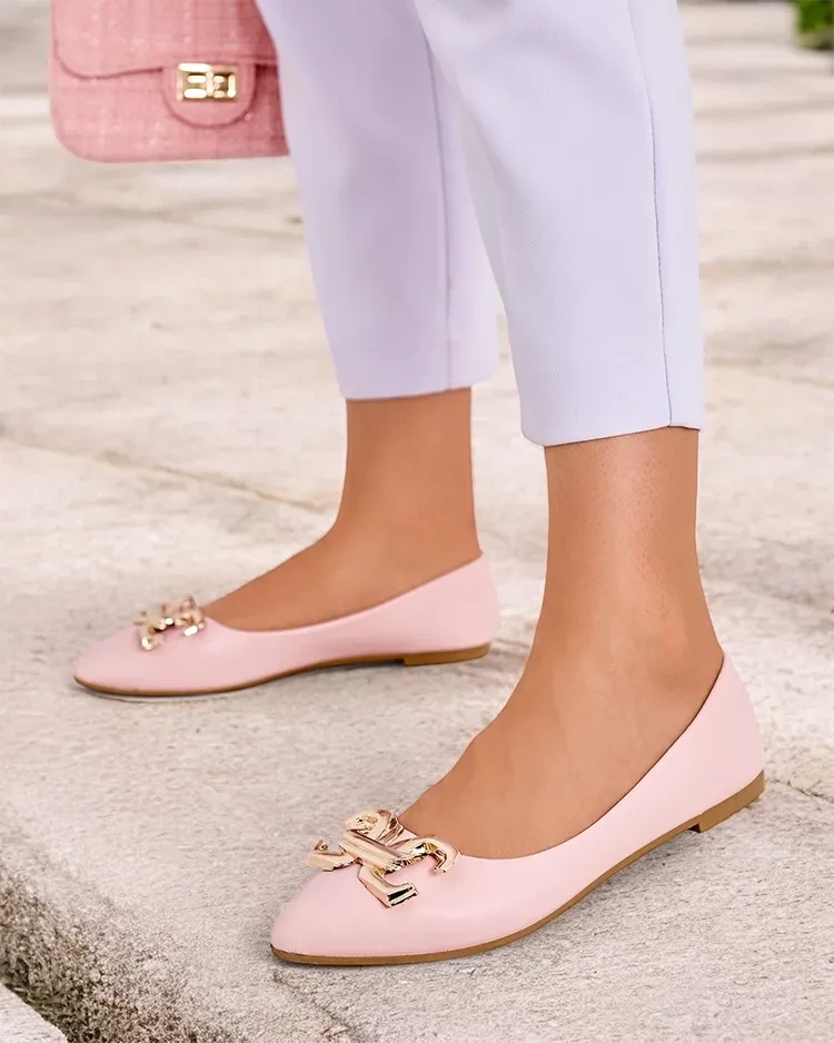 Resti Black women&#039;s ballerina flats with a tip embellishment on the toe Figgda