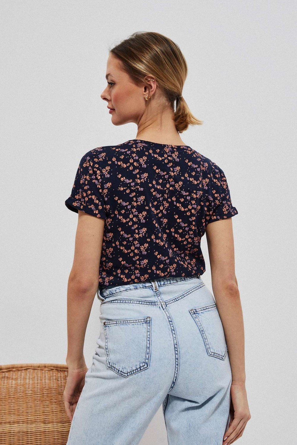 Blouse with a small floral print