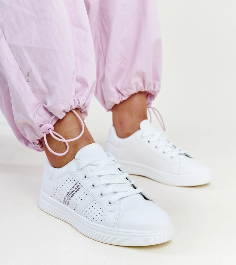 Gemre Sneakers albi din piele ecologică Berdine