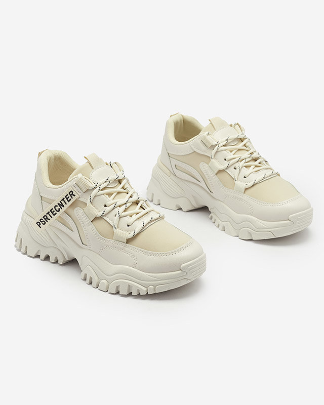 Resti Beige women's sneaker sports shoes Evilpo- Footwear