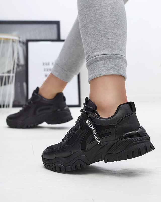 Resti Black women's sneaker sports shoes Evilpo- Footwear