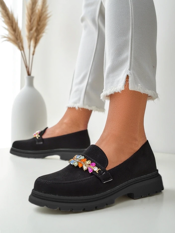 Resti Eco suede women's moccasins with beads Namisse