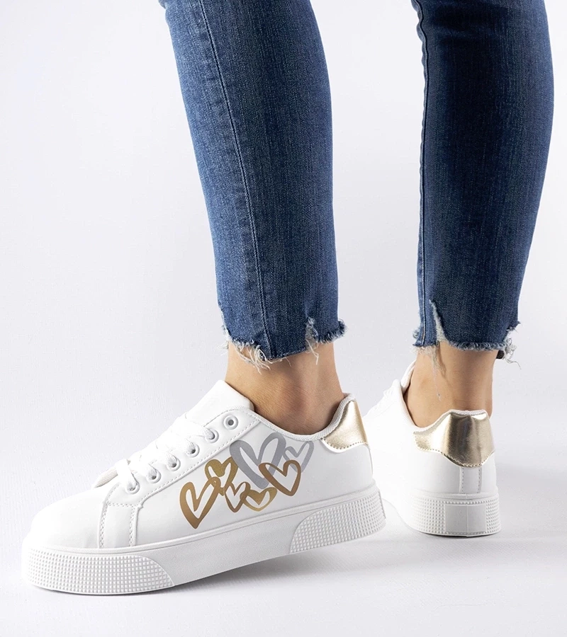 Gemre Sneakers albi pe platformă Montclair