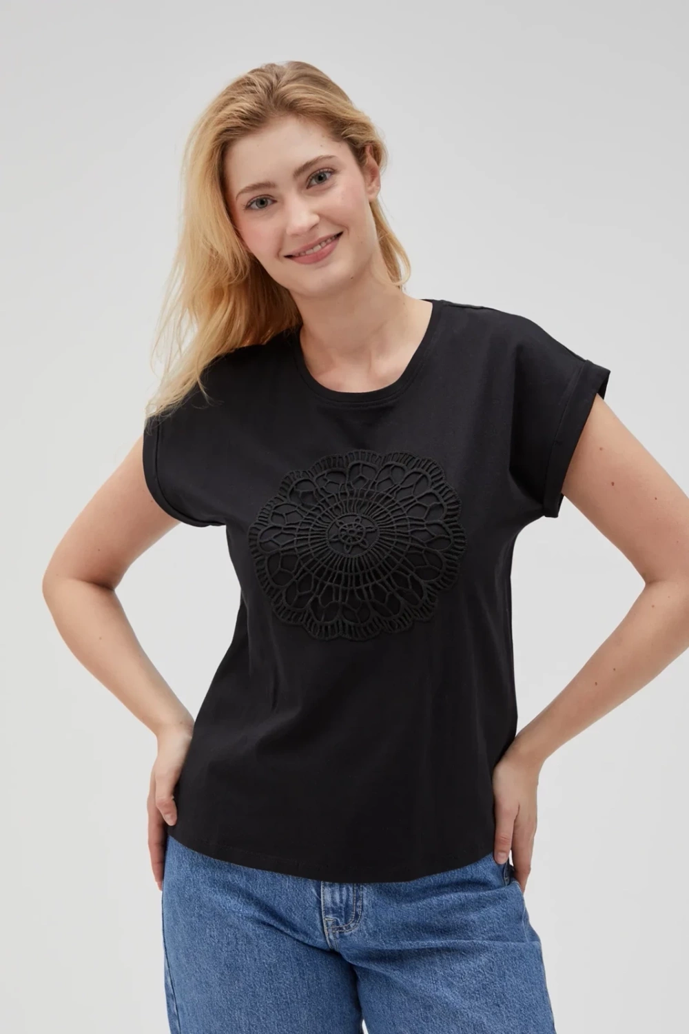Marisse Women's T-Shirt L-Ts-4644 Black