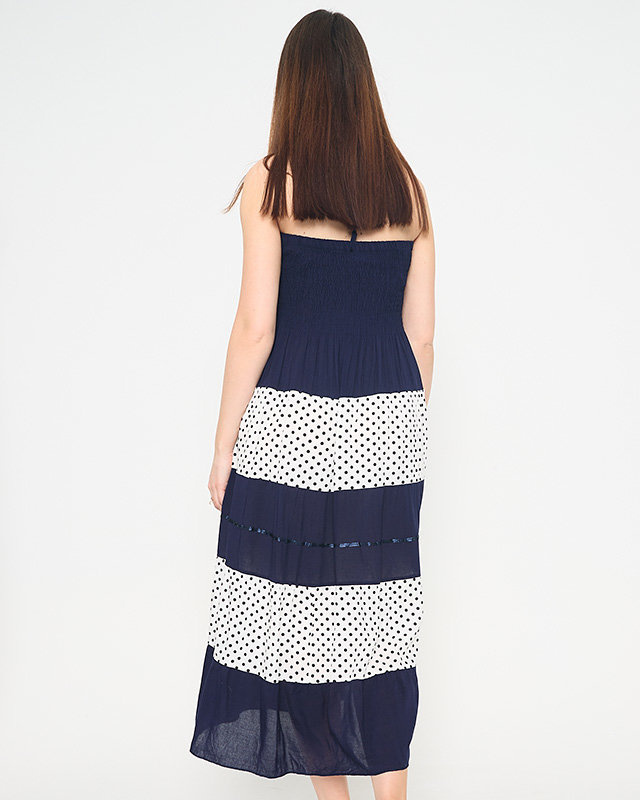 Resti Navy blue maxi skirt with polka dots PLUS SIZE - Clothing