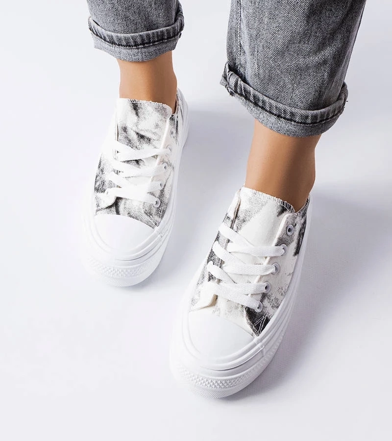 Gemre Pantofi de sport cu platformă Rocheleau alb-negru și alb