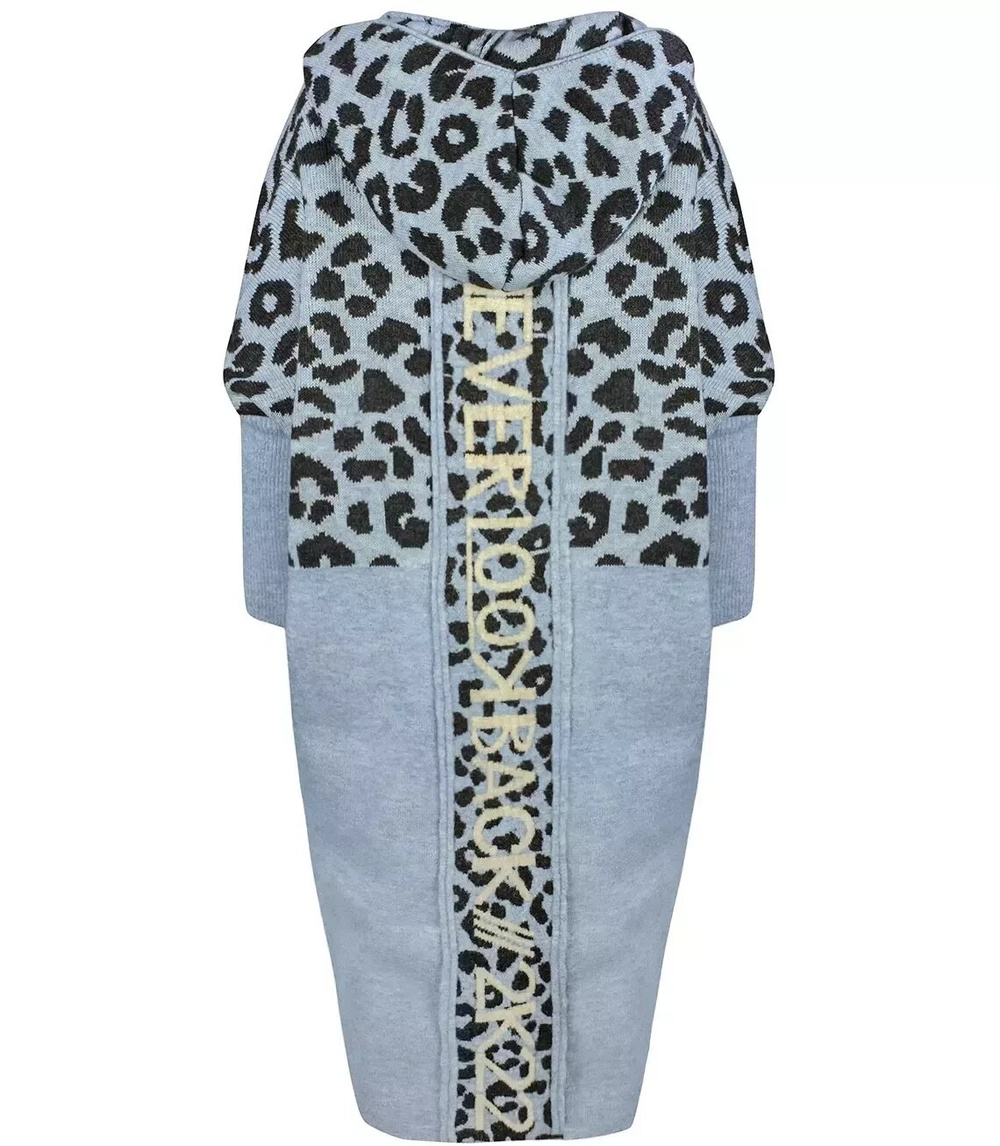 Pri Long cardigan colorful leopard sweater with wool