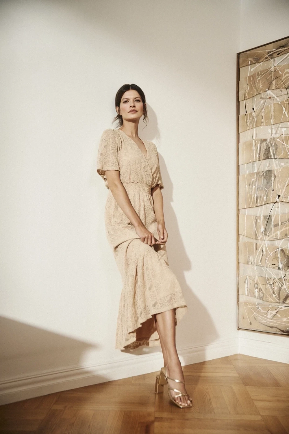Marisse Women&#039;s Dress L-Su-4320 Beige