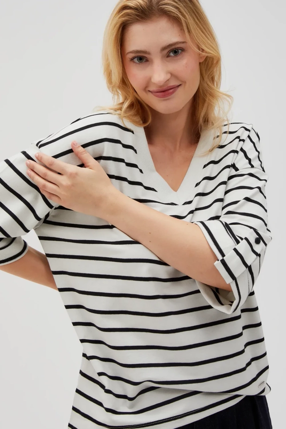 Marisse Women&#039;s Sweatshirt L-Bl-4603 Off White_Black