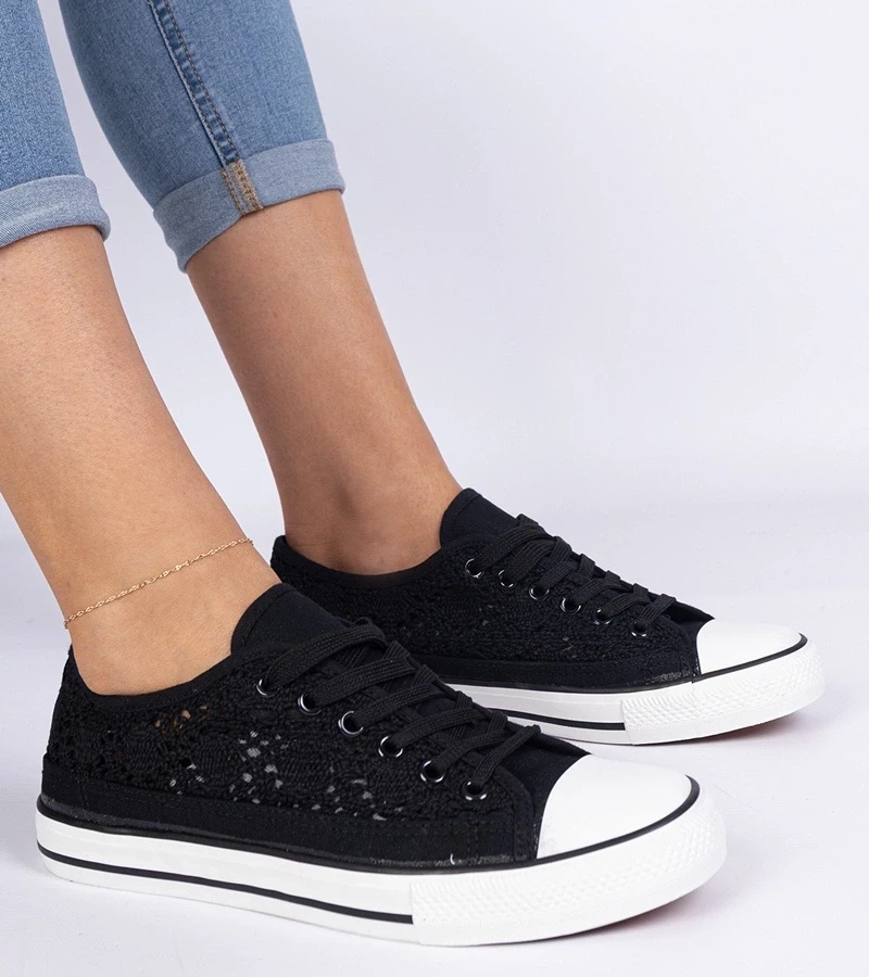 Gemre Pantofi sport negri de damă perforați Saha