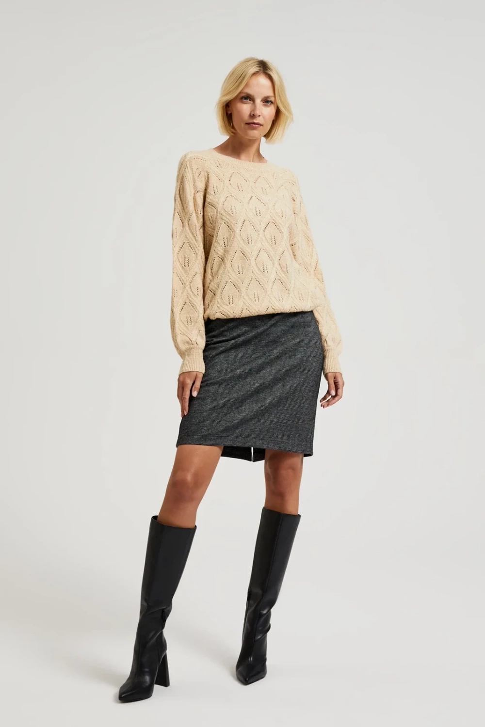 Marisse Women's Sweater Z-Sw-4503 Beige Mel