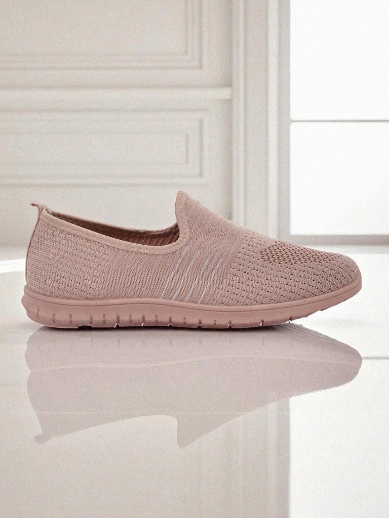 Resti Aelia women&#039;s pink fabric shoes, comfortable flat heel moccasins