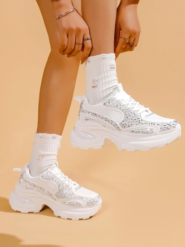 Resti Women's sporty sneakers with rhinestones Bloss