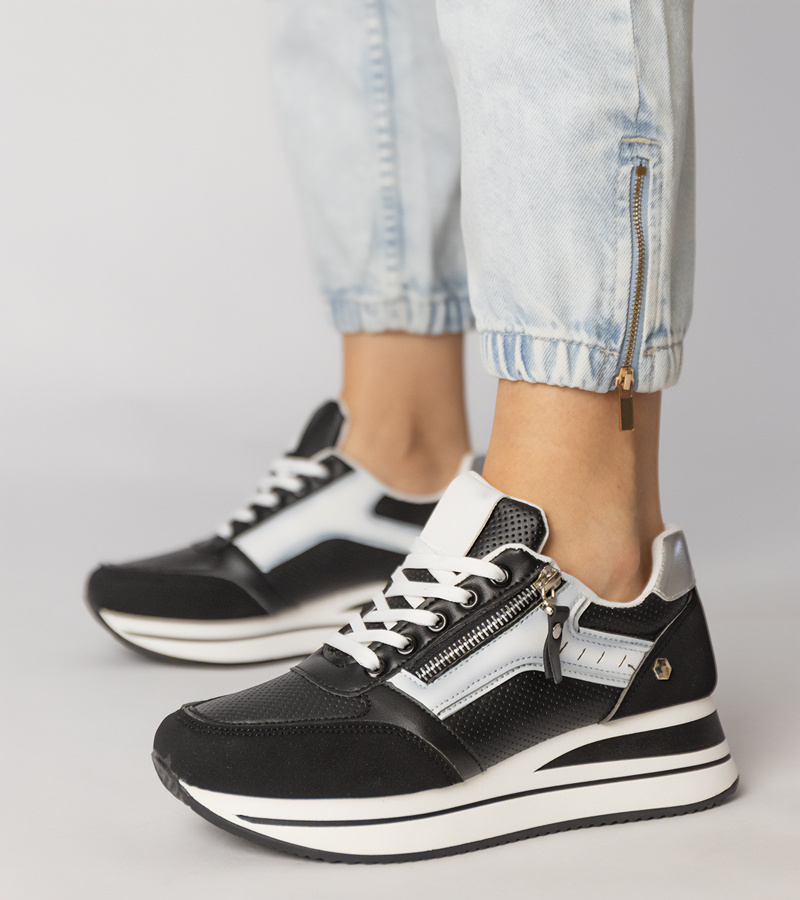 Gemre Adidași sport negri decorați cu fermoar Syvilla