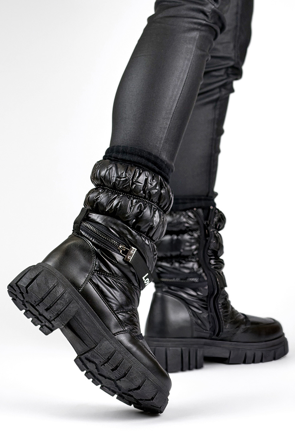 primohurt Ciepłe wysokie buty damskie na grubej podeszwie