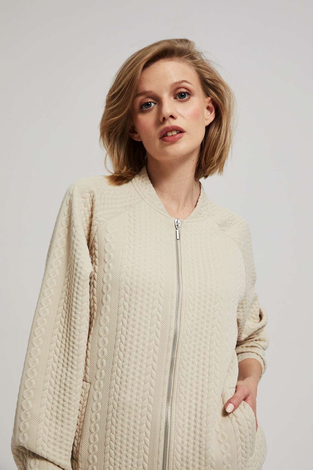 Zip-up hoodie with pockets