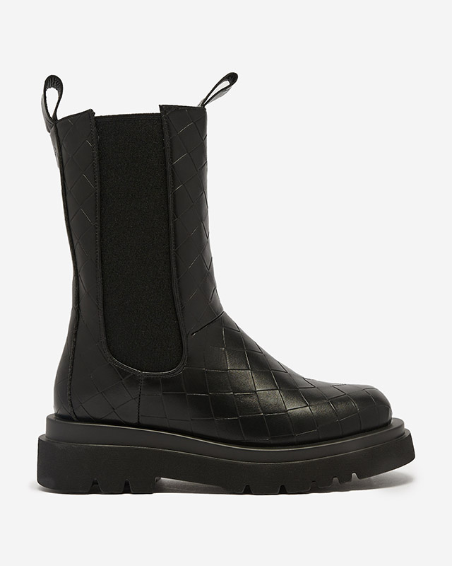 Resti Black women&#039;s boots with embossing Ahetto- Footwear