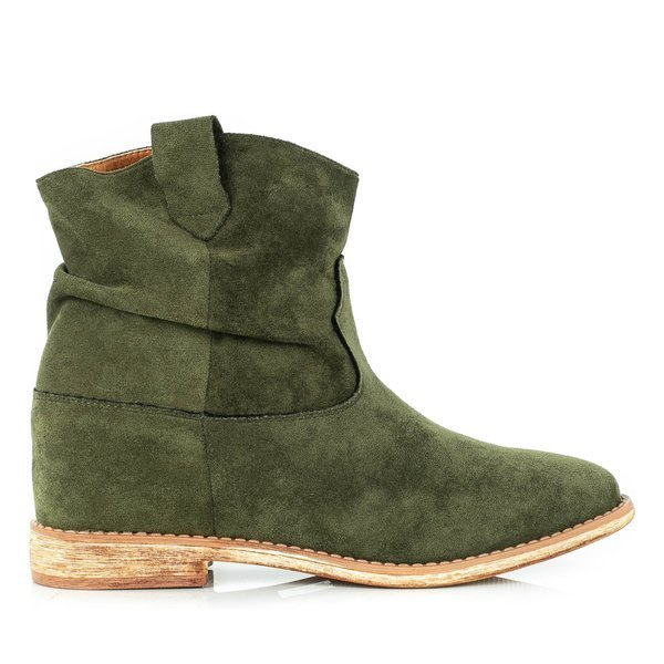 Resti Green cowboy boots on a covered Astrit wedge - Footwear