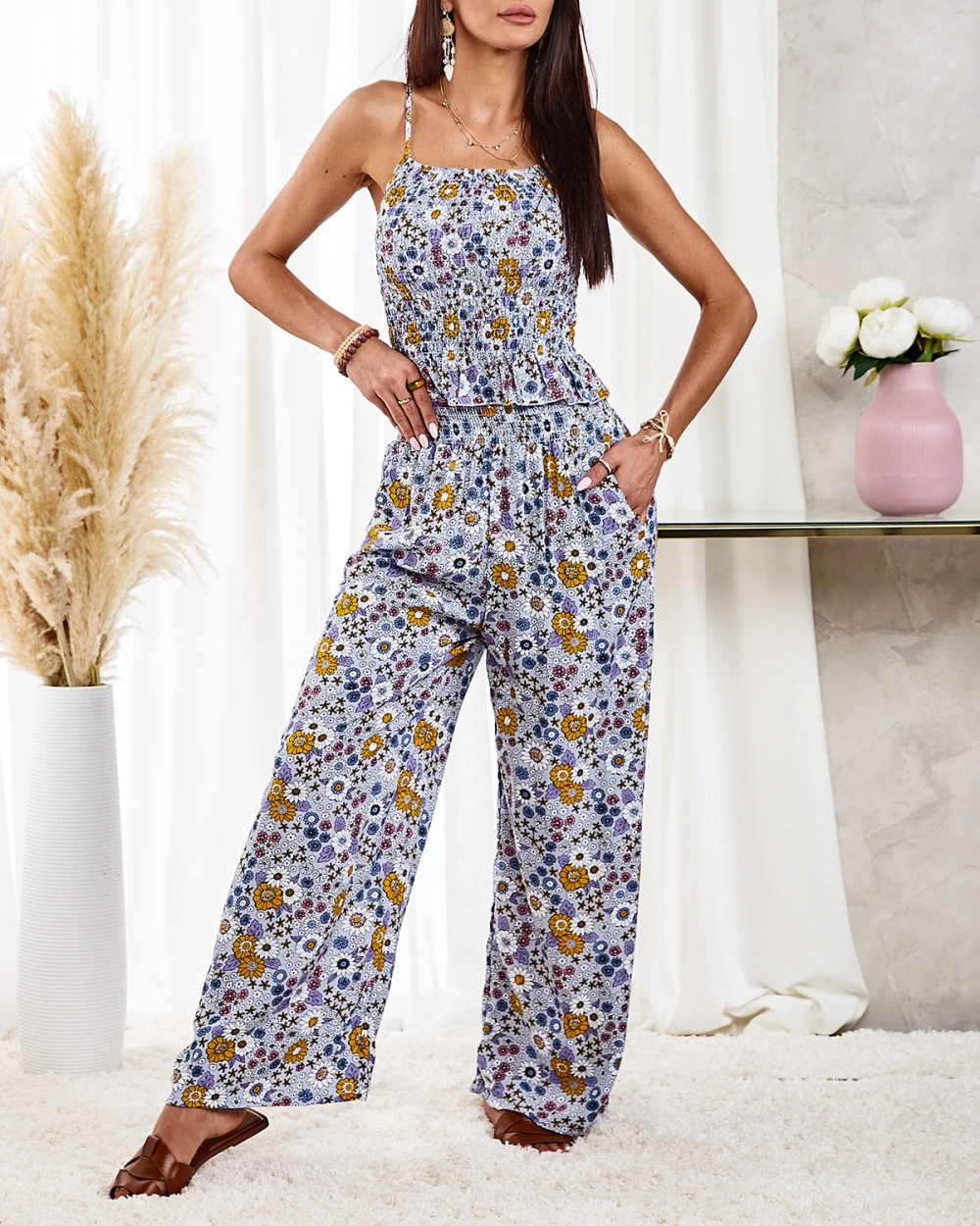 Resti Patterned women's set in blue
