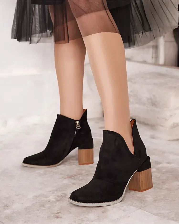 Resti Black women&#039;s ankle boots with cut-outs Encura - Footwear